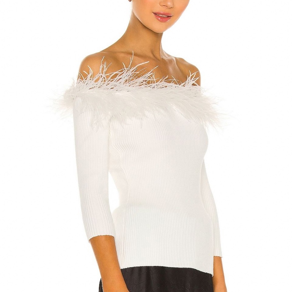 Milky Ecru feather top